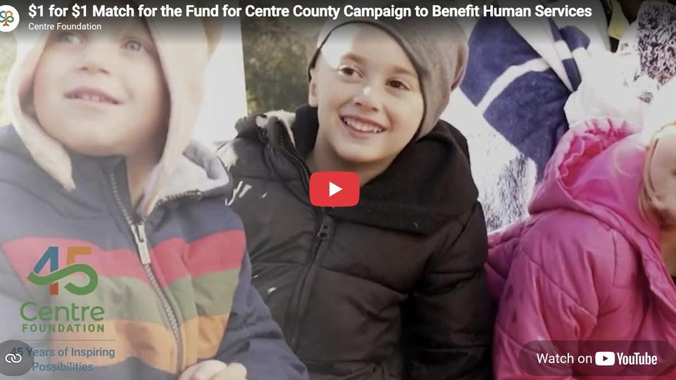 Children outdoors in winter coats, from the Centre Foundation 45th anniversary campaign film.